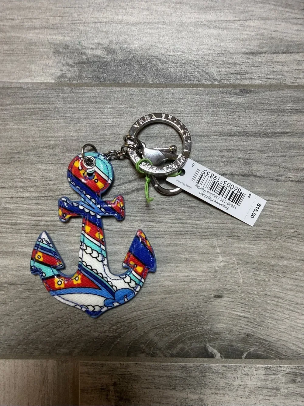 Vera Bradley Multicolor Anchor Keychain